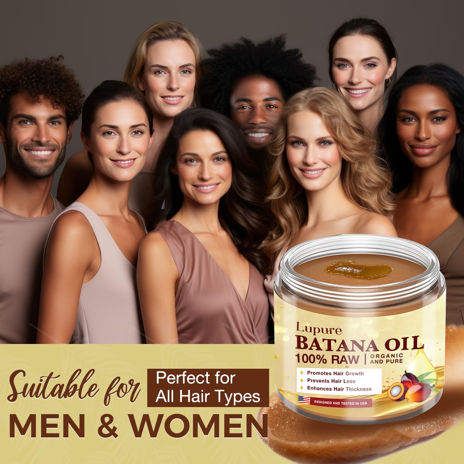 Lupure Batana Oil for Hair Growth: 100% Raw Batana Oil Pure Organic and Natural Hair Growth Treatment, Sourced from Honduras, Prevents Hair Loss, Enhances Hair Thickness for Men & Women, 4.2 OZ