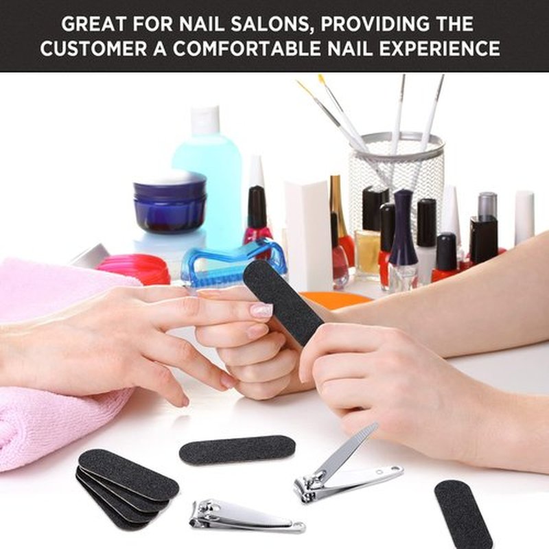 Lothee 120 Pcs Nail Clippers and Nail File Sets Bulk for Men Women 60 Pcs Thick Stainless Steel Fingernail and Toenail Cutter Clippers 60 Mini Double Sided Emery Board Manicure Pedicure Beauty Salon