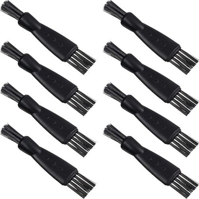 Patelai Electric Shaver Cleaning Brush Set - 8 Double-Sided Nylon Bristle Brushes for Razors & Trimmers | Black