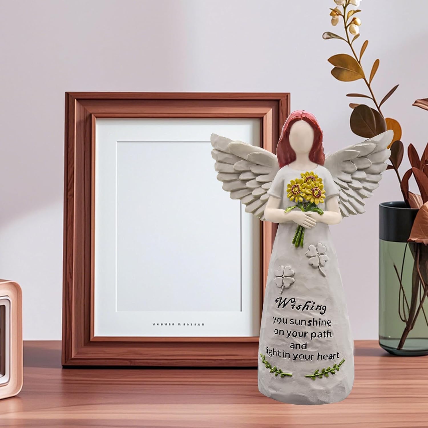Angel Figurine by [Brand Name] - Hand-Painted 5.5” Sculpture for Blessings, Hope, and Comfort