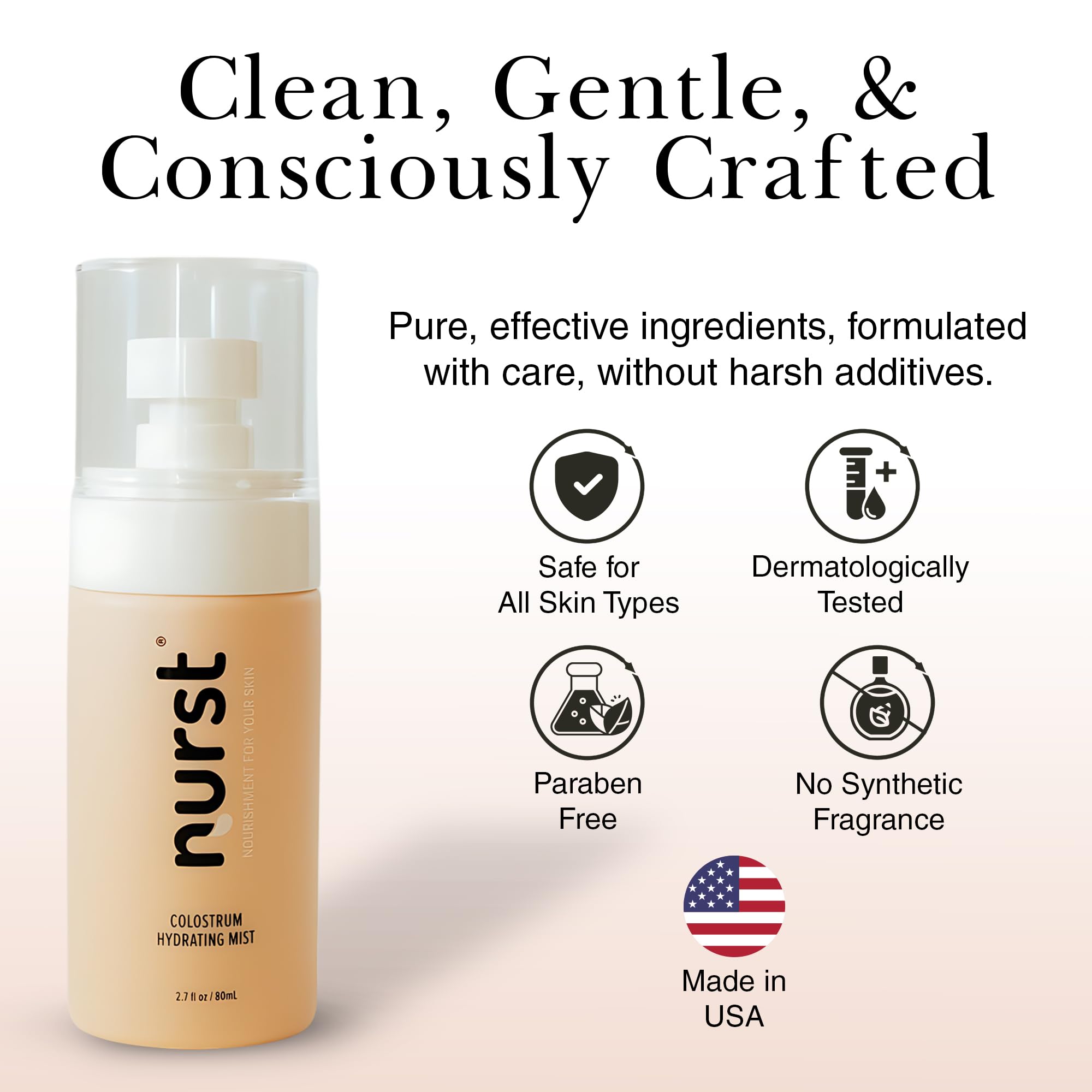 Nurst Colostrum Hydrating Face Mist - 2-in-1 Facial Spray & Serum - Hyaluronic Acid Niacinamide Setting Spray - Prepares Skin for Skincare - Cucumber Aloe Mist 2.7oz