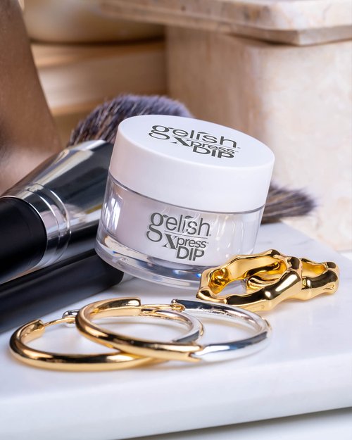 Gelish Xpress Powder Dip Collection (Clear As Day) White Nail Dip Powder, Vibrant Color, Professional Quality, High Shine, Chip-Resistant, 0.3 ounce.