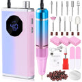 KAWBIYJ Professional Nail Drill, 40000RPM Electric Nail File for Acrylic Gel Nails Polishing Removing, Rechargeable Portable Cordless Nail Drill Kit with Full Set of Accessories at Salon Home