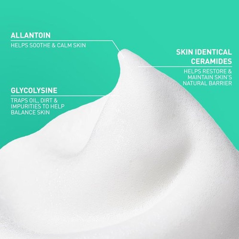 CeraVe Foaming Facial Cleanser - Balancing Air Foam for Combination Skin | 8HR Oil Control & 24HR Hydration, 8oz