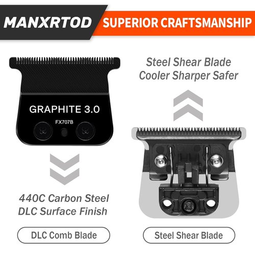 BaBylissPRO Graphite 3.0 Replacement Blade - Ultra Precise FX787 & FX726 Trimmer Compatible, Black