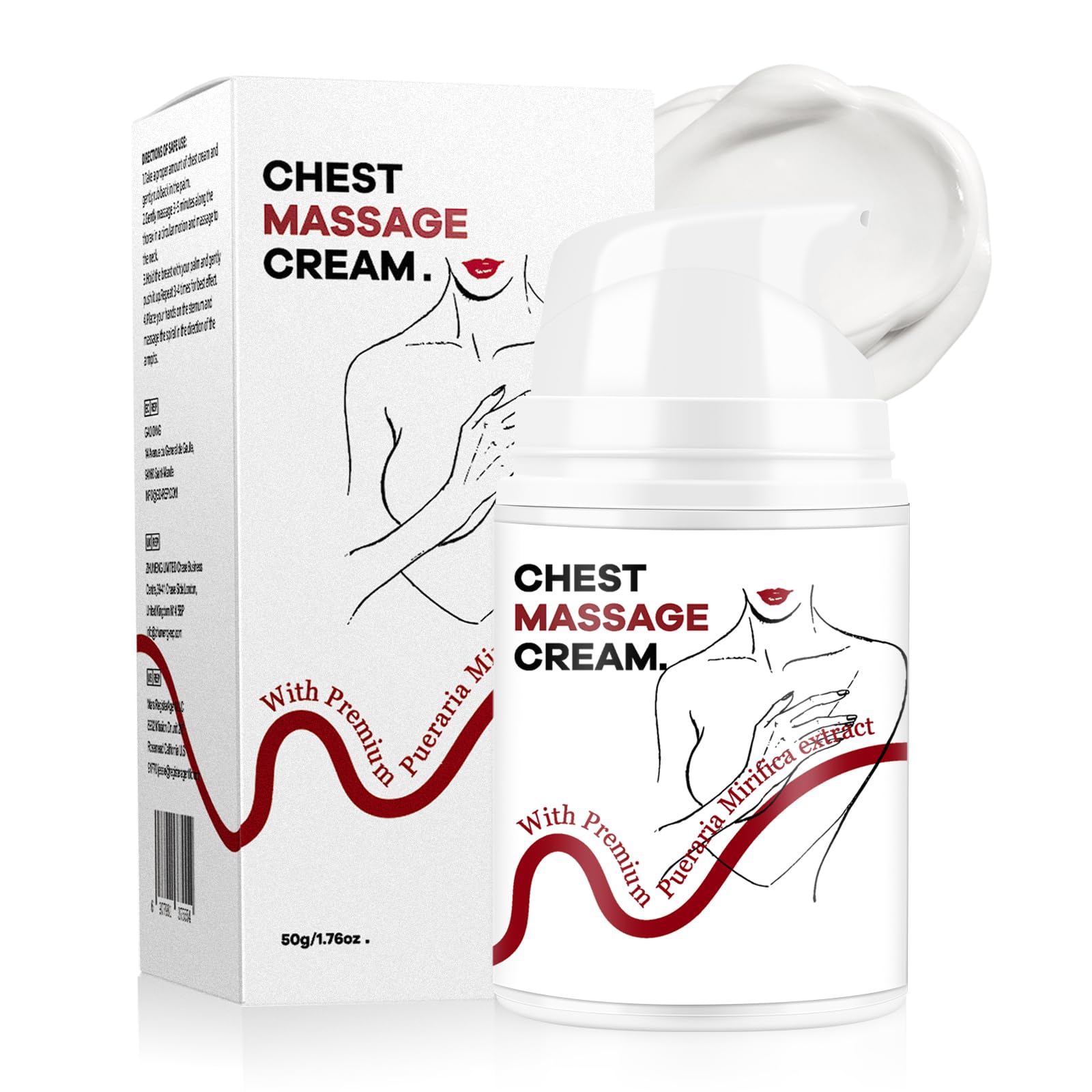 Breast Enhancement Cream, Nourishing Firming Cream for a Smoother, Fuller Look, Hydrating Formula for Daily Bust Care, 1.76 fl oz