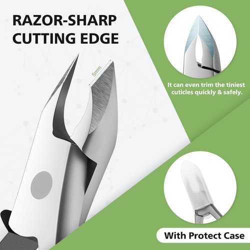 Half Jaw Salon Grade Cuticle Cutters – BALUCA Ergonomic Arch Handle Cuticle Clippers, Precision Stainless Steel Nail Cuticle Trimmer with Comfortable Grip, Perfect for Manicure & Pedicure