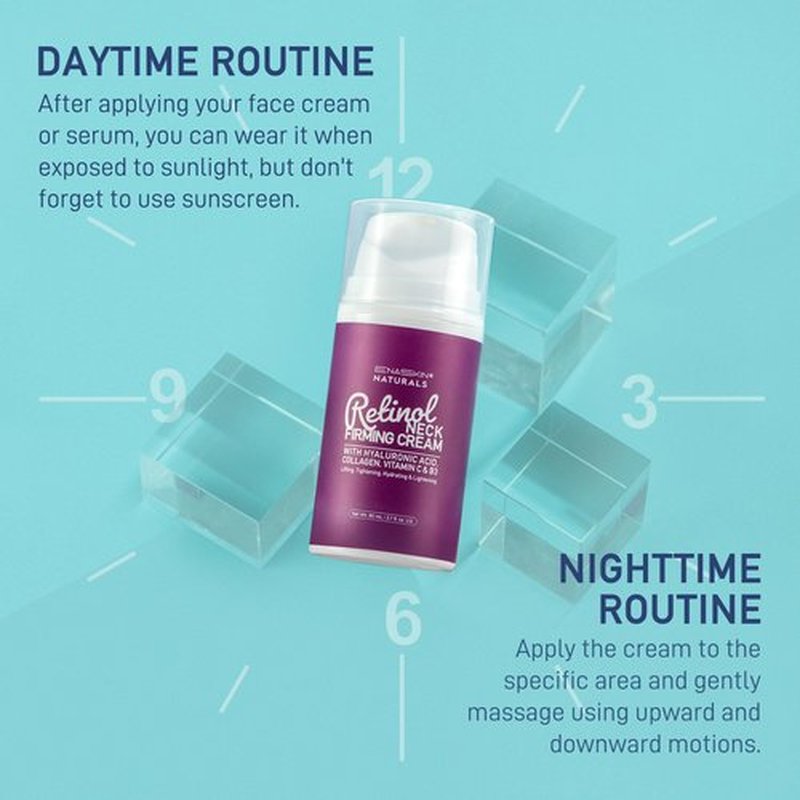 Retinol Neck Firming Cream: Advanced Face Tightening and Lifting Cream with Hyaluronic Acid, Collagen and Vitamin - Tightening Wrinkles, Firming Sagging Skin on Face, Neck, Décolleté - 2.7 Oz