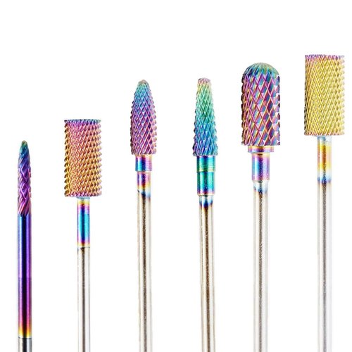 MPNETDEAL Tungsten Carbide Nail Drill Bits Set 7Pcs, Durable Less Dust, 3/32 inch for Acrylic Gel Nails Cuticle Manicure, Professional Acrylic Nail File Drill Bit