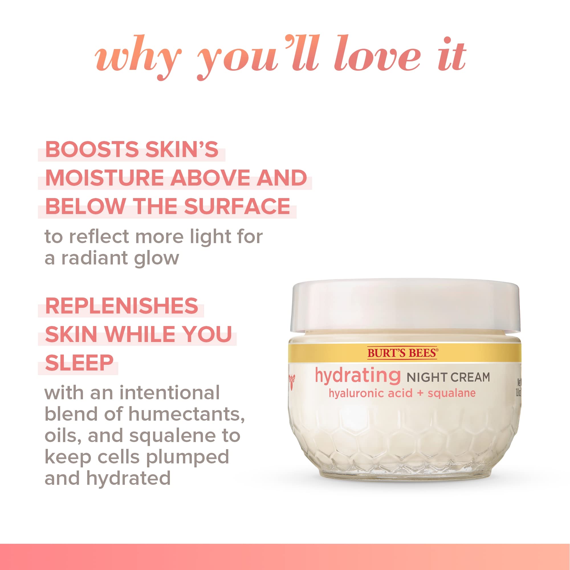 Burt's Bees Truly Glowing Night Cream Unisex 1.8 oz, White (I0115908)