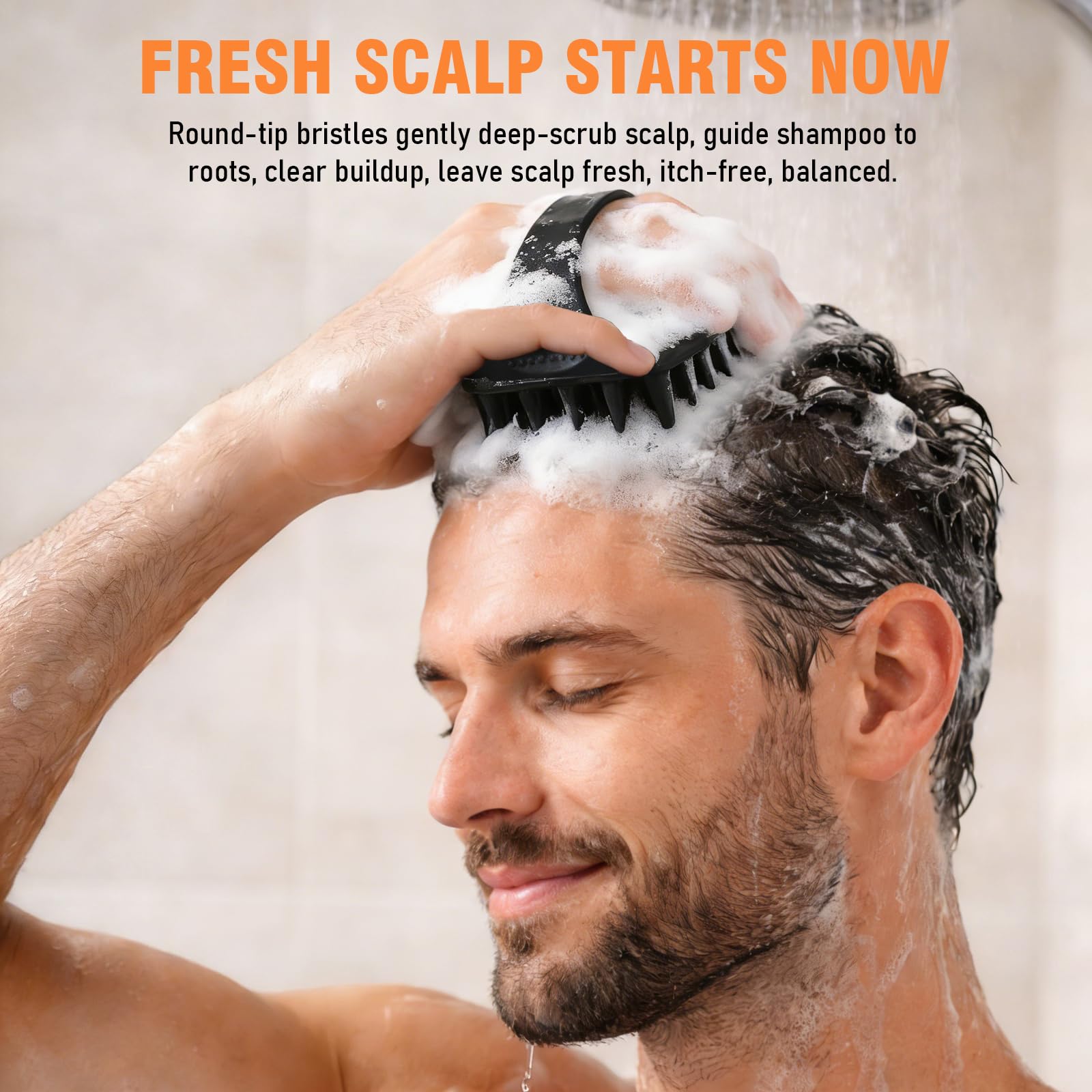 YEALIR Scalp Massager Shampoo Brush, Scalp Scrubber for Dandruff & Build Up, Scalp Massager Hair Growth - 100% Silicone, Plastic Free