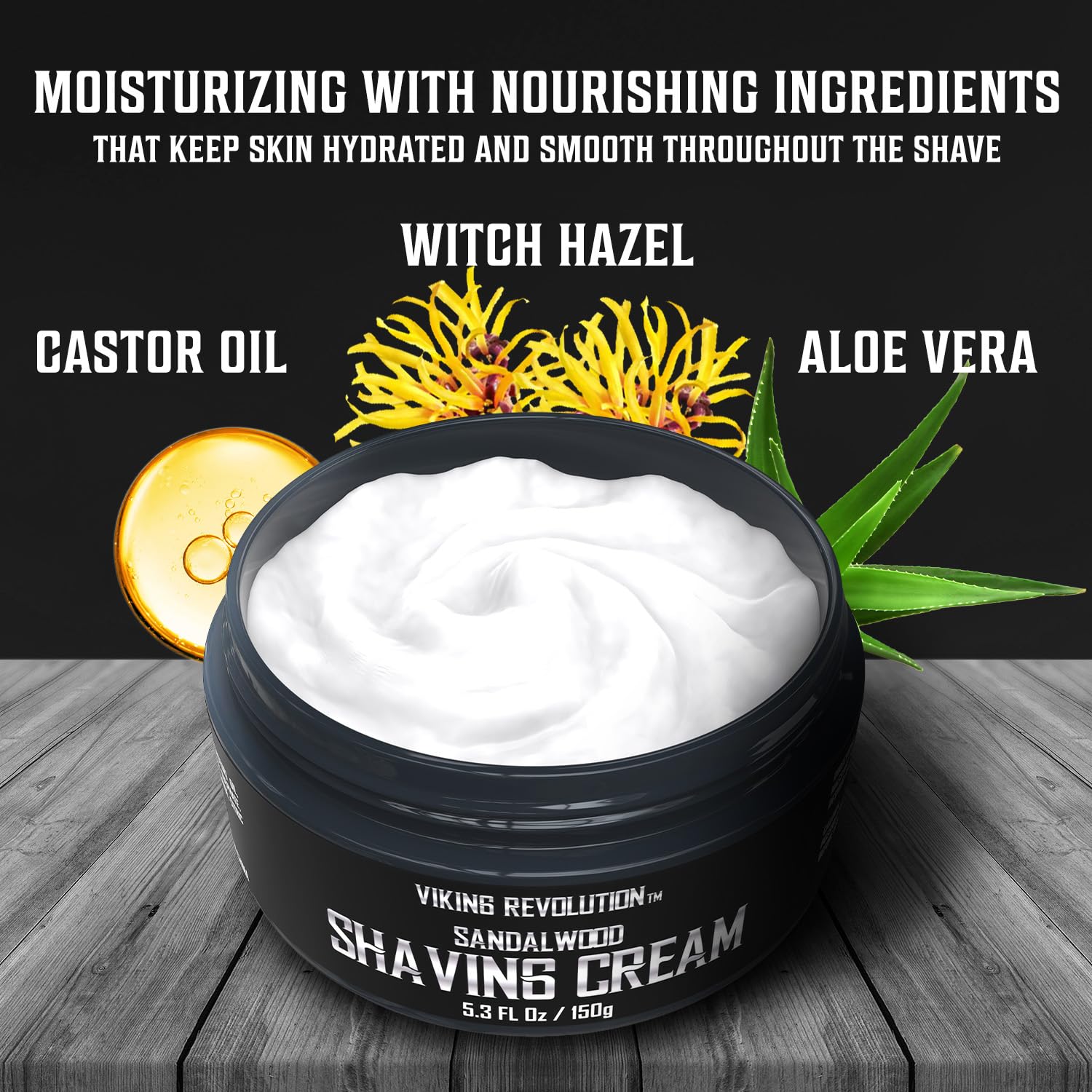 Viking Revolution Luxury Shaving Cream for Men- Sandalwood Scent - Soft, Smooth & Silky Shaving Soap - Rich Lather for the Smoothest Shave - 5.3oz (Pack of 2)