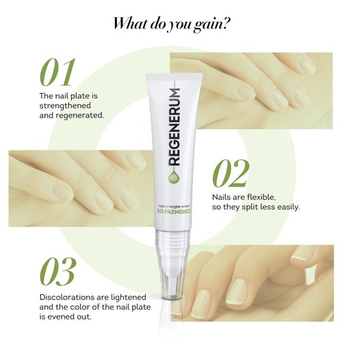 Regenerum - Regenerating Nail Serum - Strengthens, Nourishes, Protects, Reduces Discoloration, Softens Cuticles and Promotes Healthy Growth - 5ml