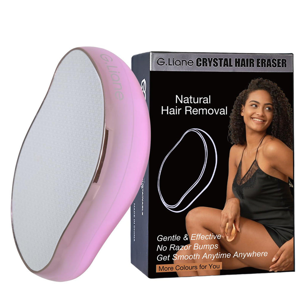 G.Liane Crystal Hair Removal,Upgraded Painless Crystal Hair Remover,Nano Glass Hair Eraser Device and Skin Exfoliation,Epilator for Women and Men(Light Pink)