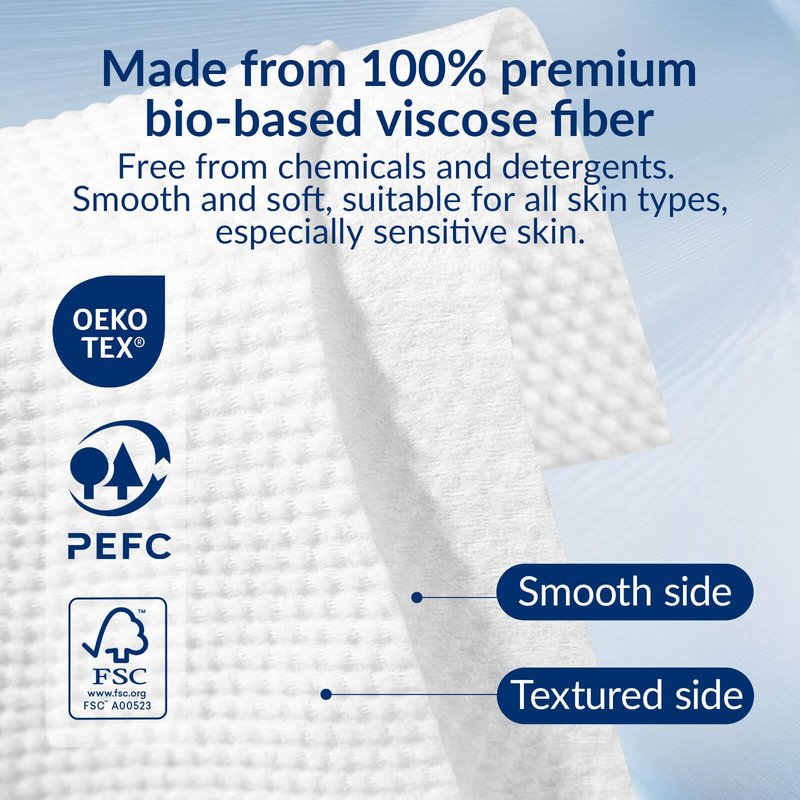 XL Disposable Face Towels, Ultra Soft Makeup Remover Dry Wipes, 100% Biodegradable, Non-Toxic, Facial Towelettes for Washing Face, Thick Towelettes for Sensitive Skin, Unscented, 60 Count