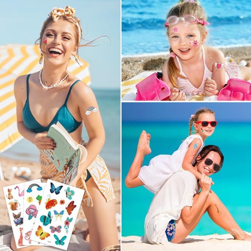 Temporary Tattoo Kids - 150 Sheets & 1700+ Patterns | Boosts Imagination/Creativity & Easy-Clean | Ideal for Party Favors, Arts & Crafts, Goodie Bags (Non-Toxic, Safe for Skin)-B