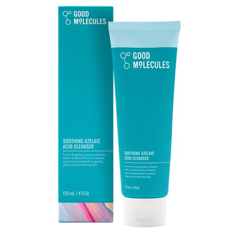 Good Molecules Soothing Azelaic Acid Cleanser – Gentle Creamy Non-Foaming Face Wash for Oily & Sensitive Skin – Vegan & Fragrance-Free – 120 ml
