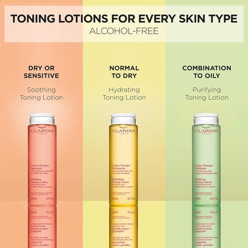 Clarins Soothing Toning Lotion - Hydrate & Balance Skin's Microbiota | Alcohol-Free with Chamomile Extract