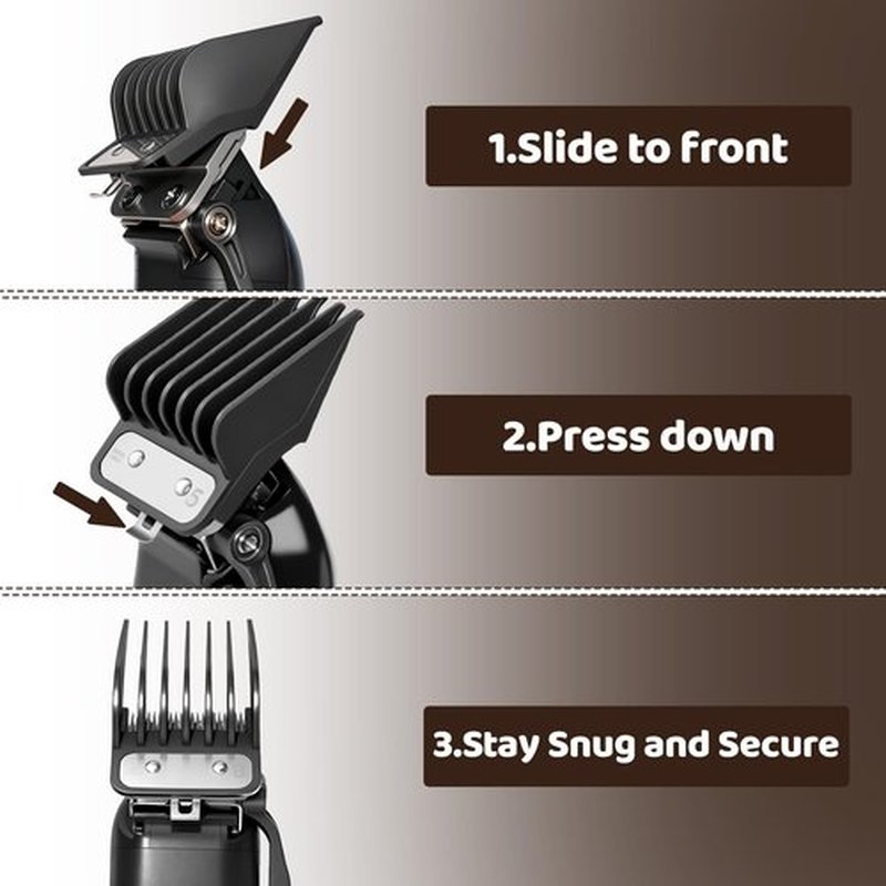 10Pcs Clipper Guards Set for Wahl Clipper Guards Set with Metal Clip，Professional Hair Clipper Guards Cutting Guides Compatible with Most Wahl Clippers from 1/16" to 1"(Black）