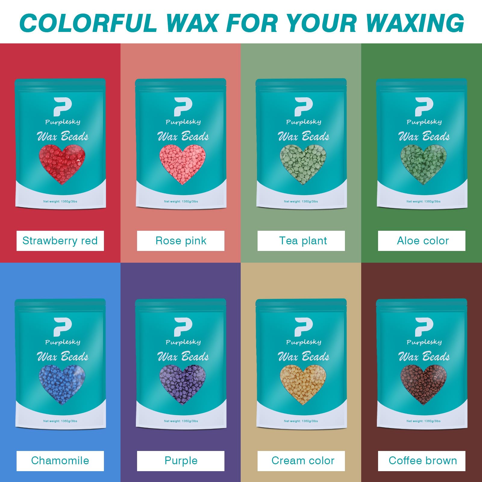 Home Wax Kit for Hair Removal, 0.6lb Hard Wax Beads with Silicone Stick PE Gloves, Sensitive Skin Friendly, Leg, Bikini, Brazilian, Facial, Eyebrow Nose Waxing Kit for Women