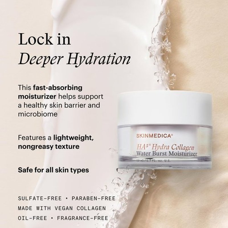 SkinMedica HA⁵ Hydra Collagen Water Burst Face Moisturizer - Vegan Collagen Cream for 24-Hour Hydration (1.7 Fl Oz)
