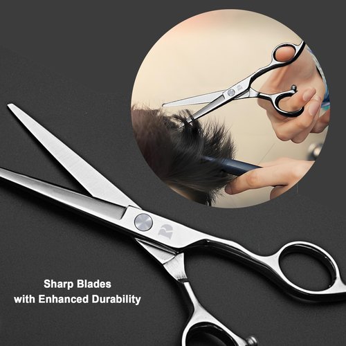 Hair Cutting Scissors and Thinning Scissors Kit,6.5 inch Professional Salon Haircut Scissors Kit,Barber Hairdressing Shears Set,Hair Cutting Shears Texturizing Shears (Silver) (Silver)