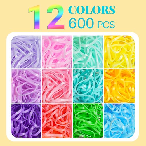 826PCS Elastic Hair Ties, IKOCO Hair Bands Colorful Hair Accessories for Girls with Hair Clips