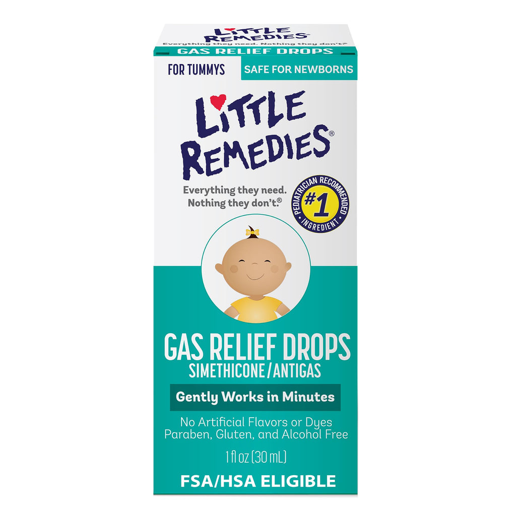 Little Remedies Newborn Gas Relief Drops, Relieves Discomfort From Gas, Baby Medicine with No Artificial Flavors or Dyes, Natural Berry Flavor, 1 Fl Oz
