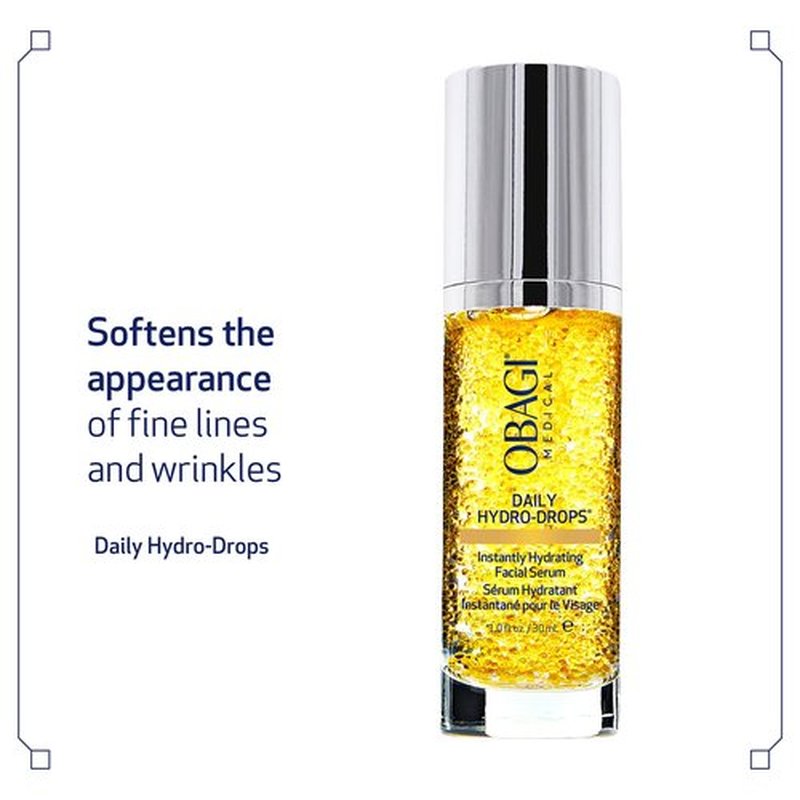 Obagi Daily Hydro-Drops Facial Serum & Eye Gel Cream Set - 1oz Serum Hydrates & 0.5oz Gel Brightens, Smooths, & Depuffs