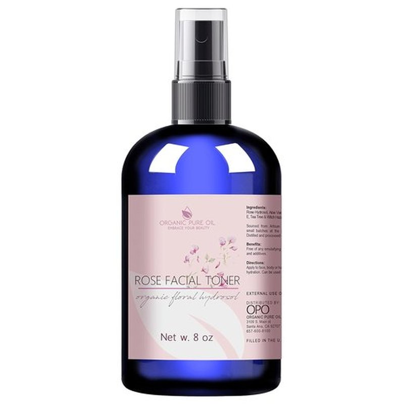 OPO Rose Water Facial Toner Spray - Hydrating & Rejuvenating Natural Bulgarian Rosewater Mist (8 oz)