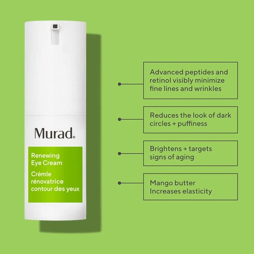 Murad Renewing Eye Cream - Nourishing Retinol & Peptide Formula for Dark Circle Reduction | 0.5 Fl Oz