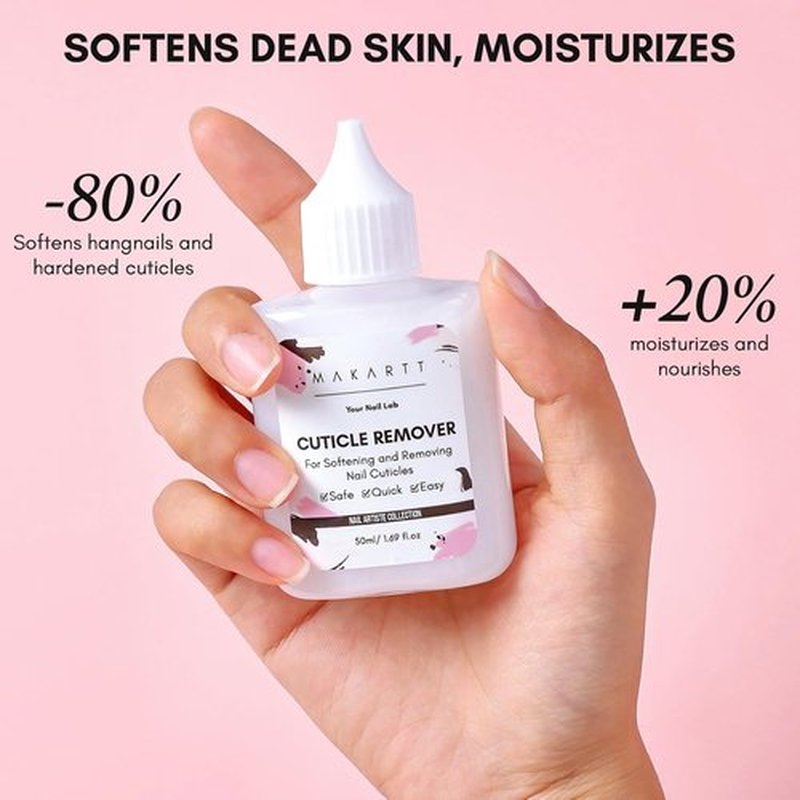Makartt Cuticle Remover Liquid - 50ml Professional Softener for Dry Cuticles | Salon-Quality Nail Care