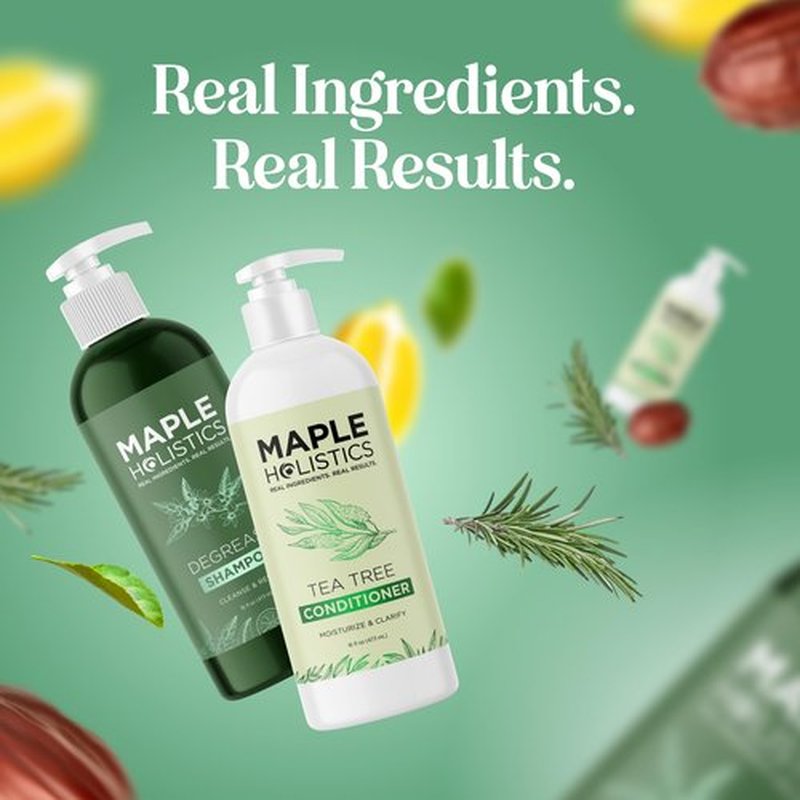 Shampoo and Conditioner for Oily Hair and Scalp - Sulfate and Paraben Free Shampoo and Conditioner Set for Oily Hair with Deep Cleansing Tea Tree Oil - Vegan Color Safe & Cruelty Free (16 Fl Oz)