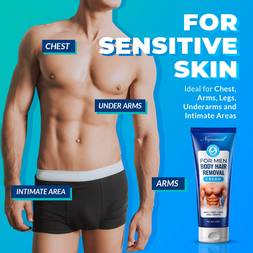 Hair Removal Cream for Women, Men - Bikini, Intimate Areas - Painless Depilatory for Body, Legs, Arms, Underarms, Private Areas - 120g