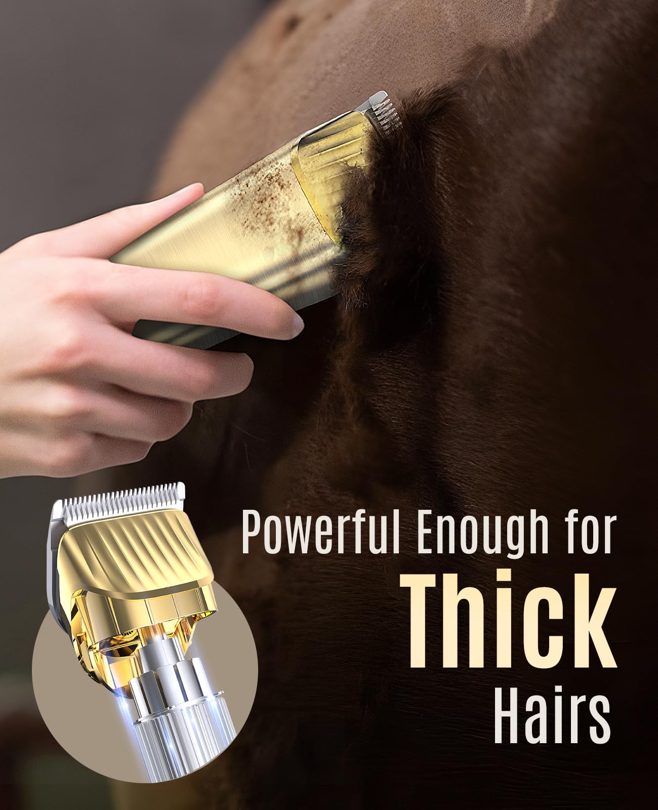 oneisall Cordless Horse Clippers,Low Noise 2 Speed Grooming Clippers,Horse Trimmer Shaver Kit for Matted Long Hair,Detachable Stainless Steel Blade Grooming Kit for Thick Coat