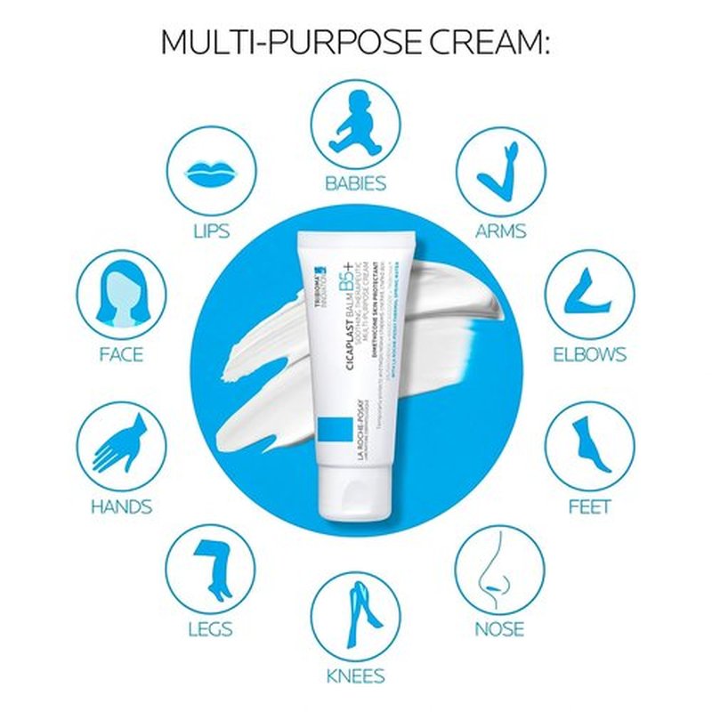 La Roche-Posay Cicaplast Balm B5 - Skin Barrier Repair Cream with Centella Asiatica & Shea Butter | Multi-Purpose Healing Ointment for Dry, Irritated Skin