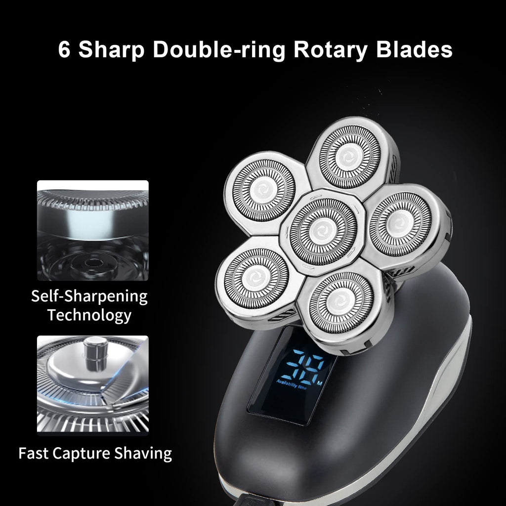UPTARD Head Shaver Replacement Heads, Replacement Blades for Bald Men, Stainless Steel 7D Rotary Blades for Electric Head Razor, Silver