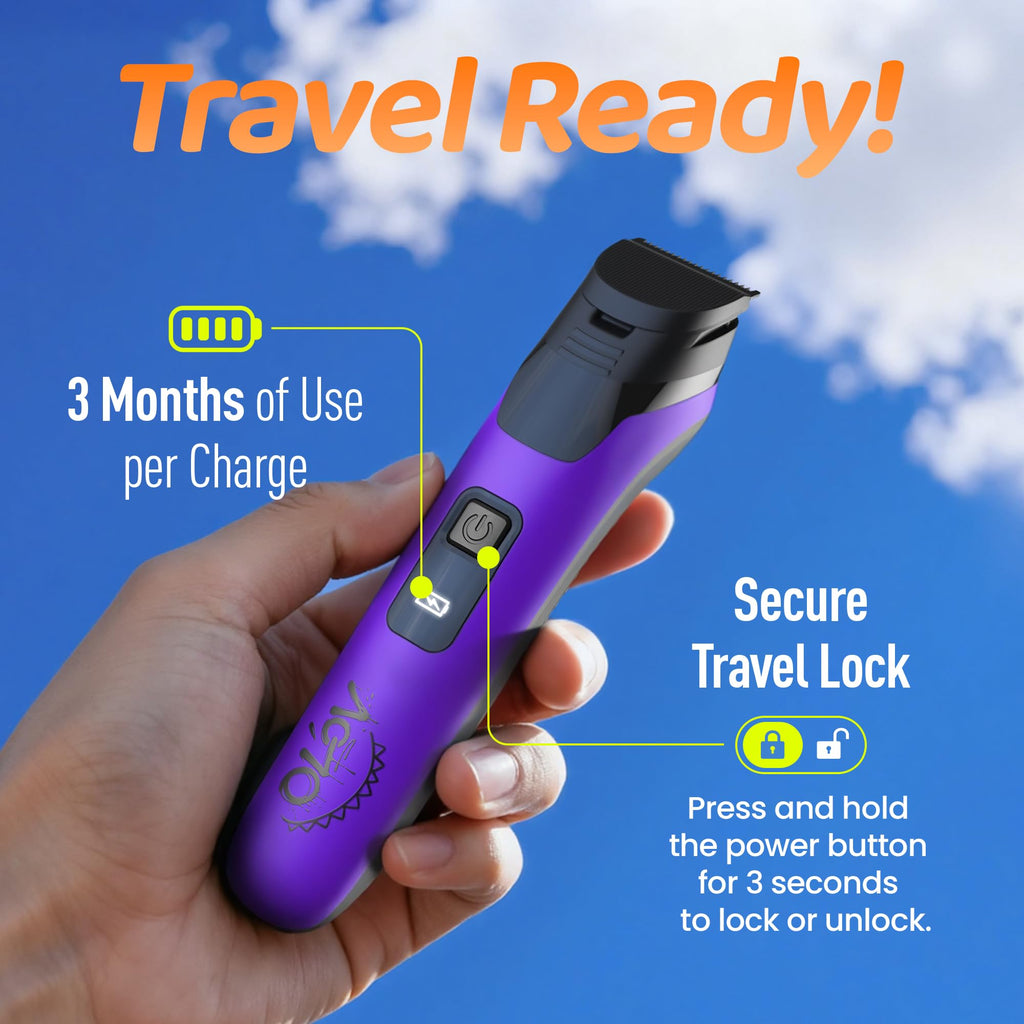 OLOV LITE Electric Beard Trimmer for Men,Nose Hair Trimmer &Men‘s Electric Razor 10-in-1 Grooming Kit Cordless Shaver Gift-Ready for Men(Purple)