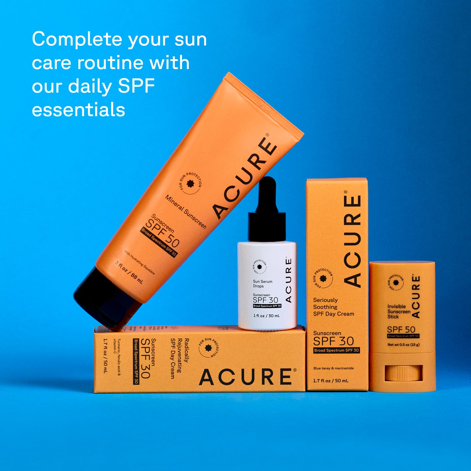 Acure Invisible Sunscreen Stick SPF 50 - Face Sunscreen Stick Applicator, Reef-Safe Clear Sunblock for Sensitive Skin, Natural Glow for Face & Body with Vitamin E, Solar Protector, Travel Size- 0.5 oz