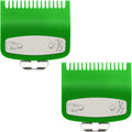 2 Pack Clipper Guards Set, Compatible with wahl 1/2 clipper guards, Guide Comb Attachment 1/16" 1.5mm Metal Hair Clipper Guards Set Replacement and Trimmer accessories, for Barbers and Stylists, Green