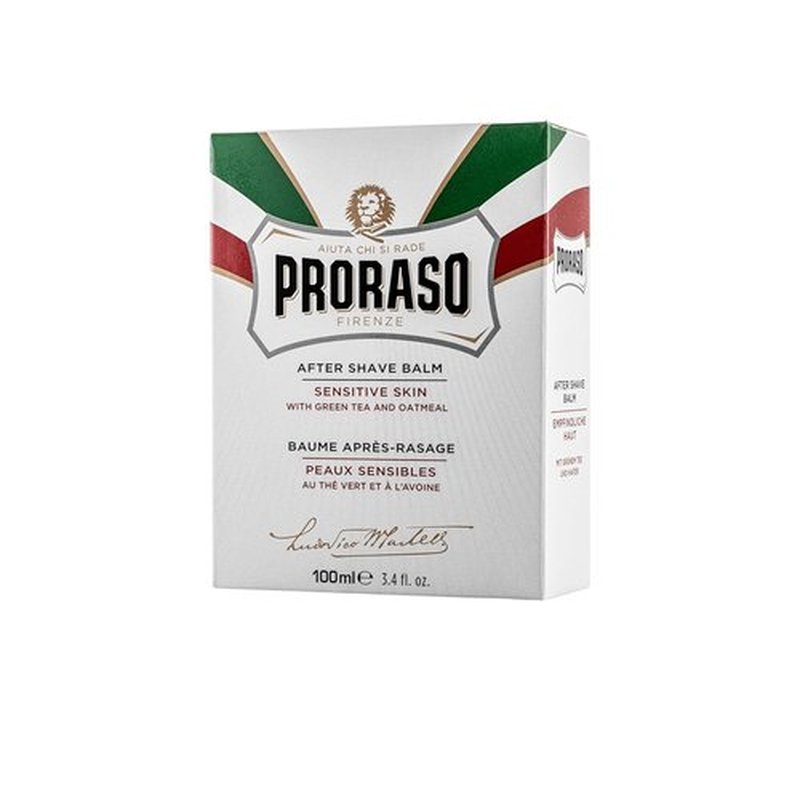 Proraso After Shave Balm - Nourishing Oatmeal & Green Tea Formula for Sensitive Skin - 3.4oz