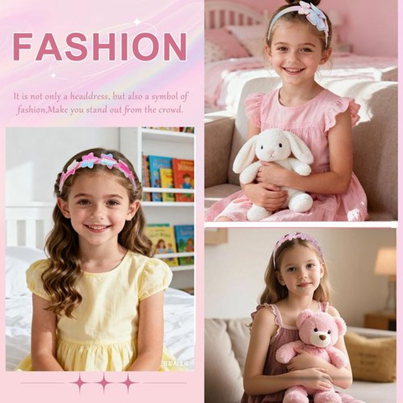 Tomolucky Direct 8PCS Headband for Girls,Cute Sparkly Girls Headband Glitter Hair Bands Non Slip Bow Hair Accessories Sweet Hairband for Women,Girl