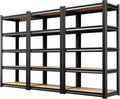 Heavy Duty Garage Shelving Units by [Brand Name] - 5-Tier Adjustable Steel Storage Rack Set | 71" H x 28" W x 12" D - Ideal for Warehouse, Pantry & Basement
