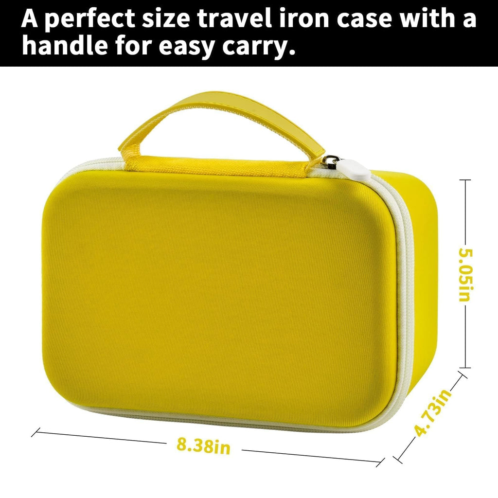 Case Compatible with Newbealer/for Sunbeam Hot-2-Trot/for Oliso M3Pro M2 Mini Travel Iron for Sewing, Carrying Holder for Small Craft Quilting Irons with Steam& Silicone Rest (Box Only)- Yellow