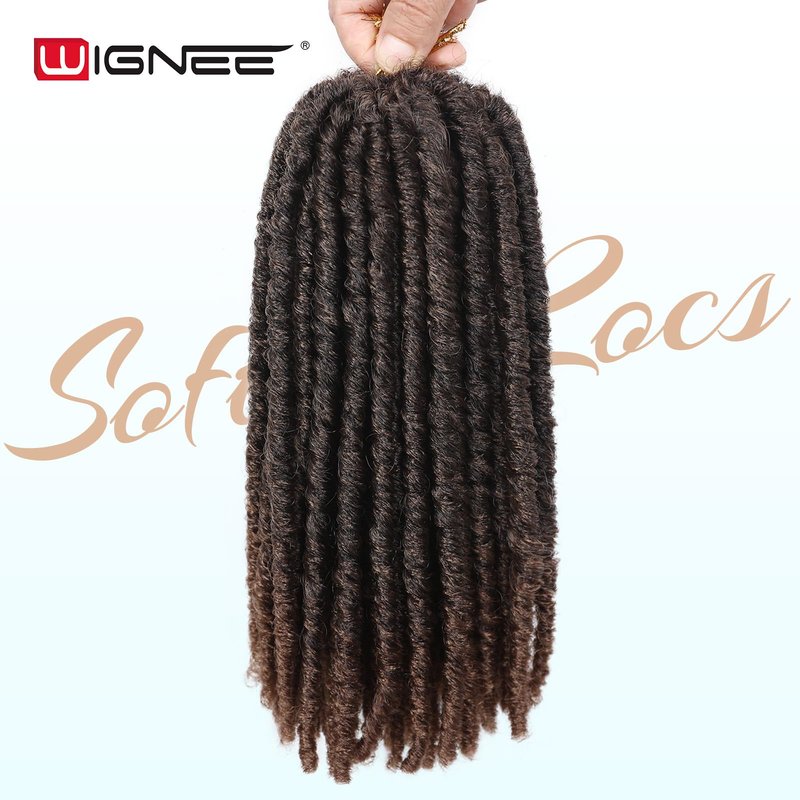 WIGNEE 120 Strands Faux Locs Crochet Hair 10 Inches Short Faux Locs Pre-Looped Soft Locs Dreadlock Crochet Hair 6 Packs Pre-Twisted Crochet Hair for Black Women(10 Inch,1B/30)