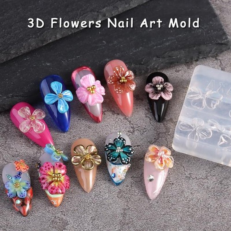 SUTOKAKA Solid Builder Nail Gel, 3D Sculpting Gel Non-Stick Hand Carving Glue Extension with Flower Silicone Mold, Sculpture Pen for Carving Patterns Decoration Nail Art Salon Home DIY