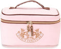 Juicy Couture Pink Makeup Bag - Travel Essentials Organizer with Gold Rhinestone Crown Design