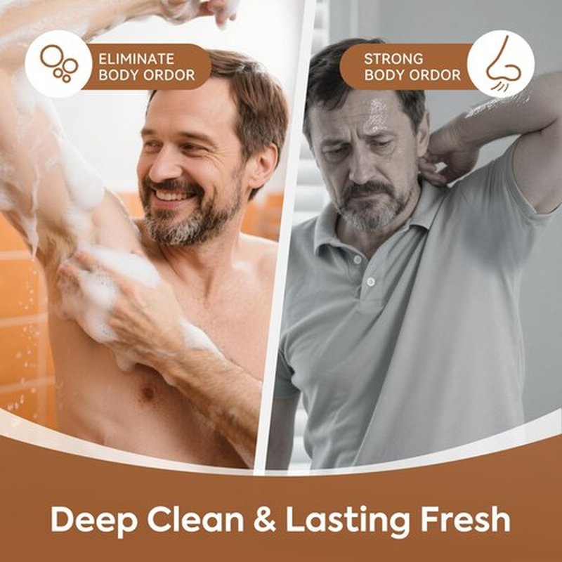 QualiLife Persimmon Body Wash for Old People Smell, Natural Deodorant Bar Soap for Strong Odor Smelly Feet Remove, Cleansing Body Deodorizing for Eliminating Odor