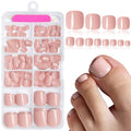 AddFavor Press on Toenails, 240pcs Deep Nude Toe Nail Press ons Glossy Fake Toe Nails Full Cover Glue Press on Toenails for Women Pedicure