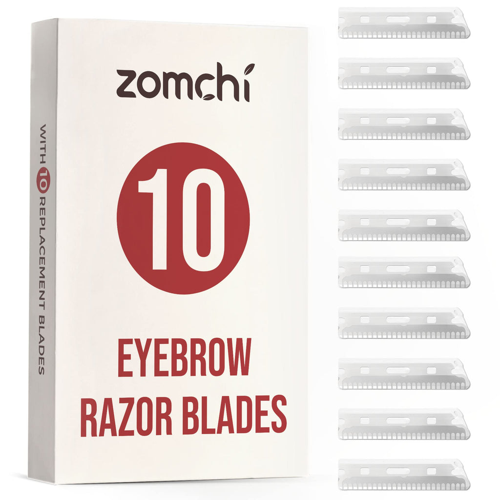 ZOMCHI Eyebrow Razor Blades, 10 Replacement Stainless Steel Refills